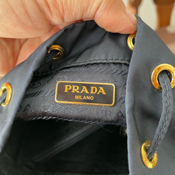 PRADA Duet Nylon bucket navy bag $1,820 - Picture 14 of 16